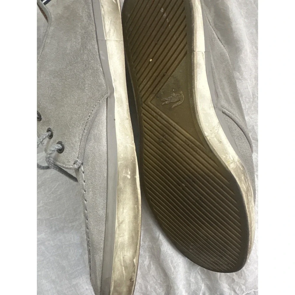 Lacoste Sevrin 7 Suede Leather Casual Boat Shoes Gray‎ Blue Mens Size 12